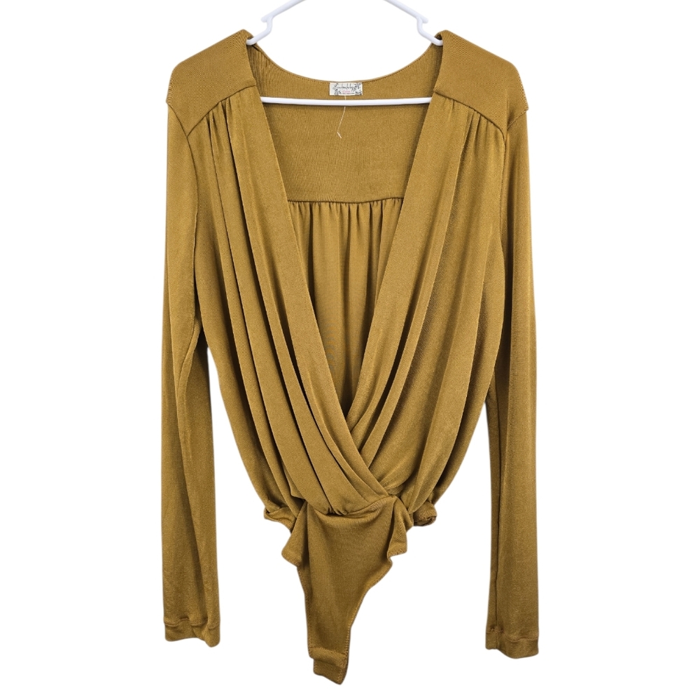 Free People Intimately Too Turnt Bodysuit in Golden Nugget Size XL NWOT